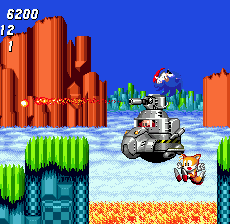 Simply bounce off of Eggman's head repeatedly while he's up out of the lava, and this one is taken care of with ease.