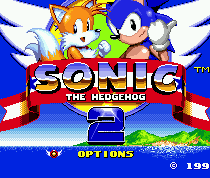 The options menu is somewhat hidden on the title screen. With 1 player mode selected, press down twice or up once to make it appear.