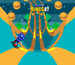 Welcome to the Special Stage! Grab rings and dodge bombs in a series of winding half pipes to retrieve the Chaos Emeralds.