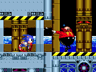 ..and Eggman is momentarily left unguarded. For some reason however, Sonic can't quite catch him quick enough.
