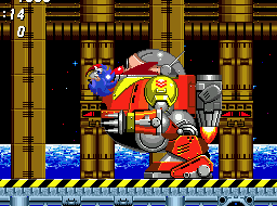 As the mech then comes crashing down, look for its knees to buckle, at which point you can jump and hit the chest area.