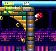 ..Knuckles meanwhile can climb the other side of the loop.