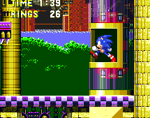 ..Enter it as Sonic or Knuckles and the elevator descends and curves to the right..