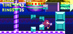 Knuckles goes back to his own route by knocking down this barrier, just for him.