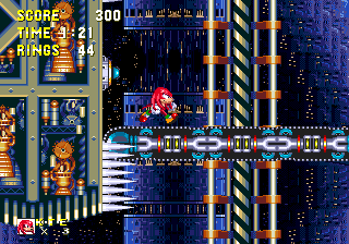 Knuckles can get access to this level only if you complete the level select cheat, and then debug mode, and choosing the zone as Knuckles from the level select menu!