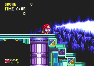 With Knuckles, this must be by far the shortest, easiest act in all of Sonic history. Simply walk to the right, jump in the teleporter and be done with this level in little over ten seconds!
