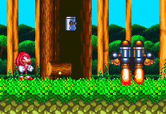 ..Against Knuckles, however, the final log is accompanied by the woodsman's own head, bizarrely. It flies off and bounces along the ground, harmful to touch, before floating back to the body..