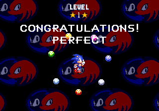 Although you always collect an emerald at the end of each level, they never actually play a part in the game at all. Even this completion screen will always just feature the full seven, regardless of how many you've actually collected.
