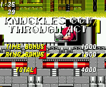 Naturally, Knuckles claims the acts for himself with his own signpost image.