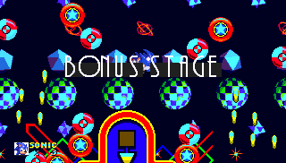 Welcome to the Slot Machine Bonus Stage! A rotating maze reminiscent of the Special Stage from Sonic 1, but with a Casino Night Zone style slot machine in its heart.