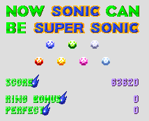 Finish a single collection of Chaos Emeralds and you'll be able to unlock the Super form of Sonic or Knuckles!