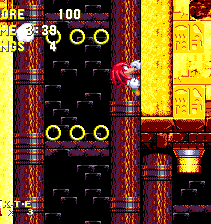 As Knuckles (and the same for Tails for that matter), releasing the sand is optional, as you can always just climb up all of the walls.