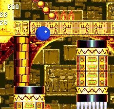At this point, at the start of the final segment of the act, the routes are forced to split, with only Sonic able to jump up here.