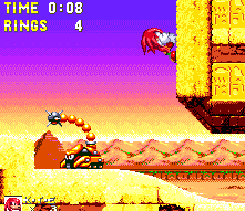 Knuckles has early access to the top routes by climbing this wall, just beyond the sandfall near the start.