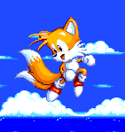 Tails does the same if you were playing as him, and he'll glow yellow in this pose if you unlocked Super Tails.