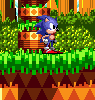 Sonic standing, awaiting your commands.