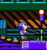 Hold up to make Sonic look up. Press up and then press and hold it again to scroll the screen upwards.