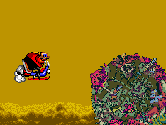 Eggman makes rare appearances on his little flying scooter.