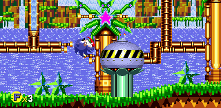 Sonic CD's take on the animal capsule. Simply jump into while running along to crack it open.