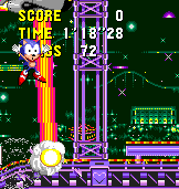 Eggman trails with a constant laser and if you fall too far behind, it'll kill you instantly.