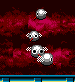 Trails of ghostly grey chick enemies. Old and new ones look the same.